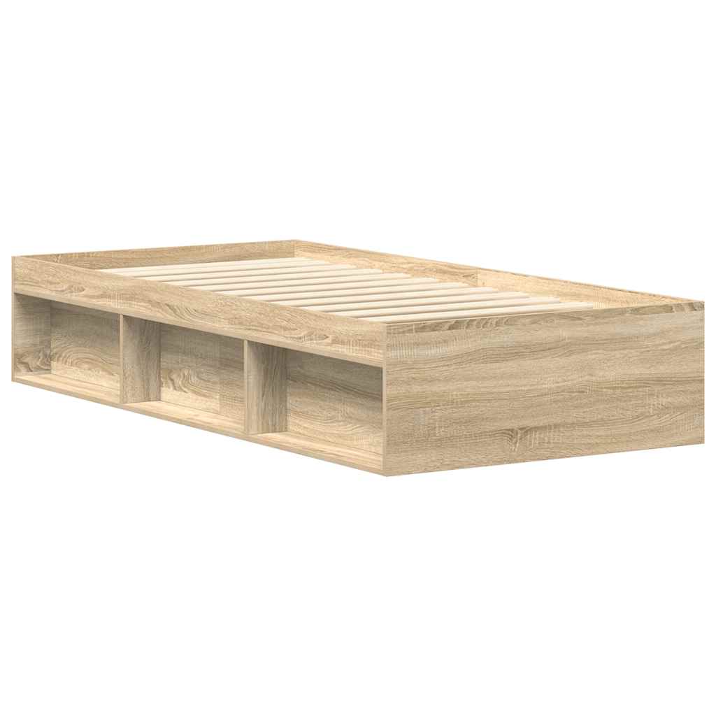 Okvir kreveta boja hrasta sonome 75x190 cm mali za jednu osobu