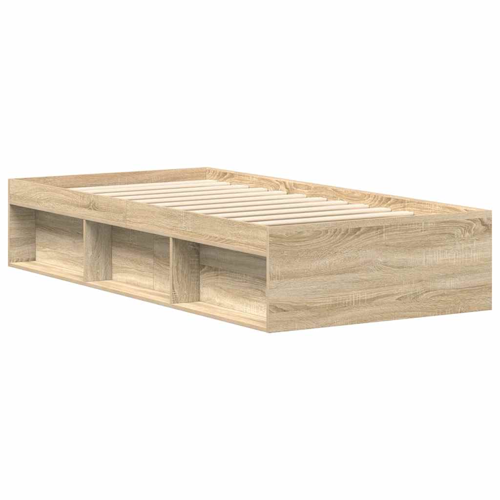 Okvir kreveta boja hrasta sonome 75x190 cm mali za jednu osobu