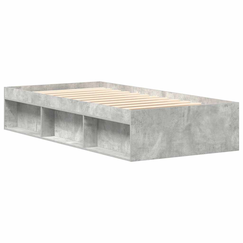Okvir kreveta boja betona 75 x 190 cm mali za jednu osobu