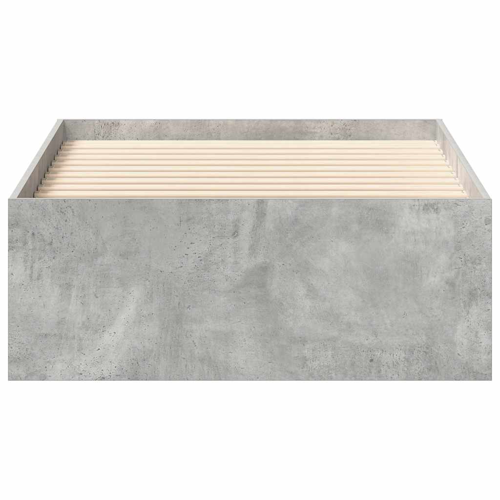 Okvir kreveta boja betona 75 x 190 cm mali za jednu osobu