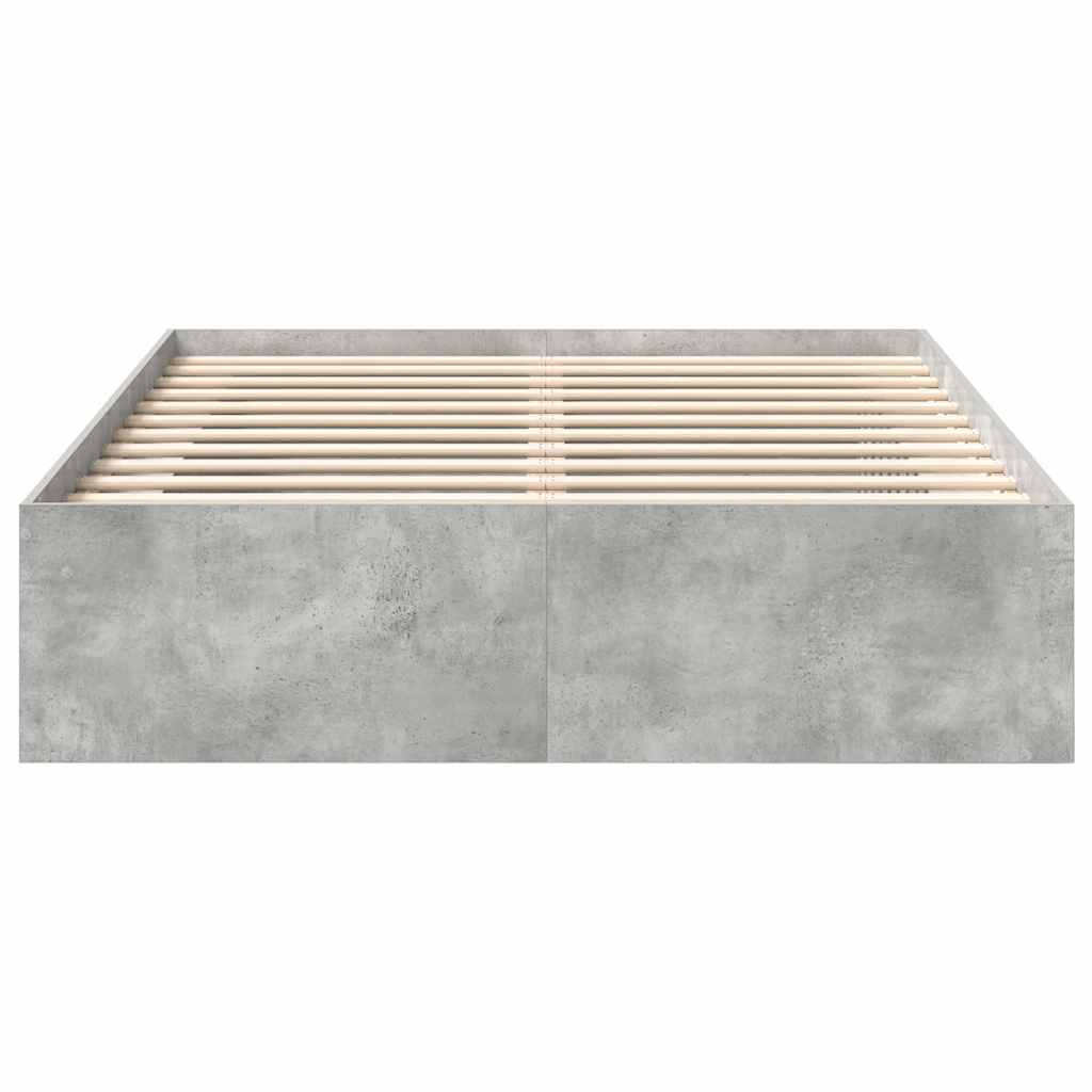 Okvir kreveta siva boja betona 150 x 200 cm veliki bračni