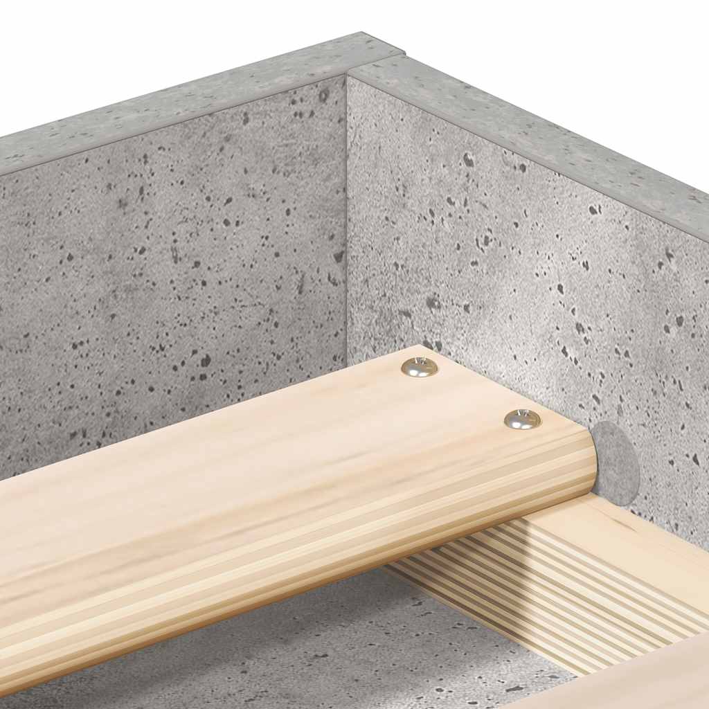 Okvir kreveta siva boja betona 150 x 200 cm veliki bračni