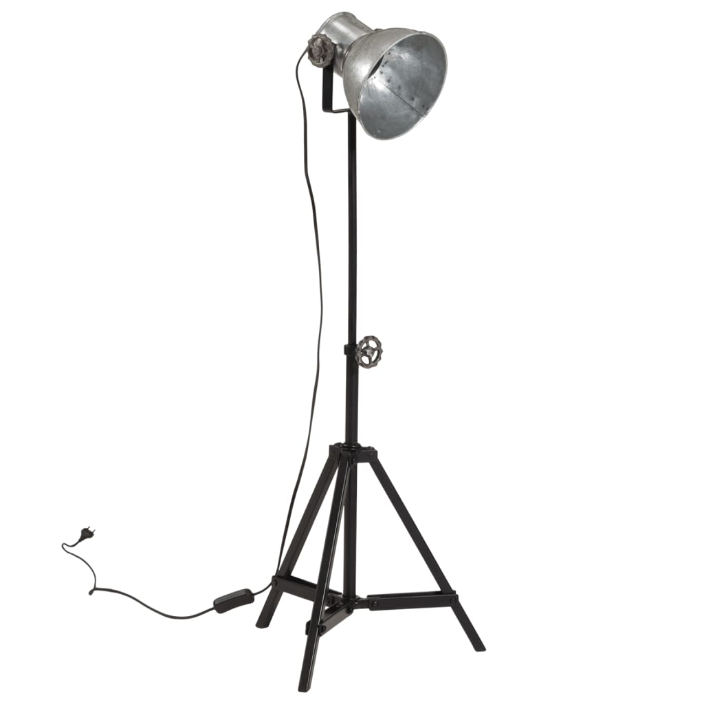 Podna svjetiljka 25 W vintage srebrna 35 x 35 x 65/95 cm E27