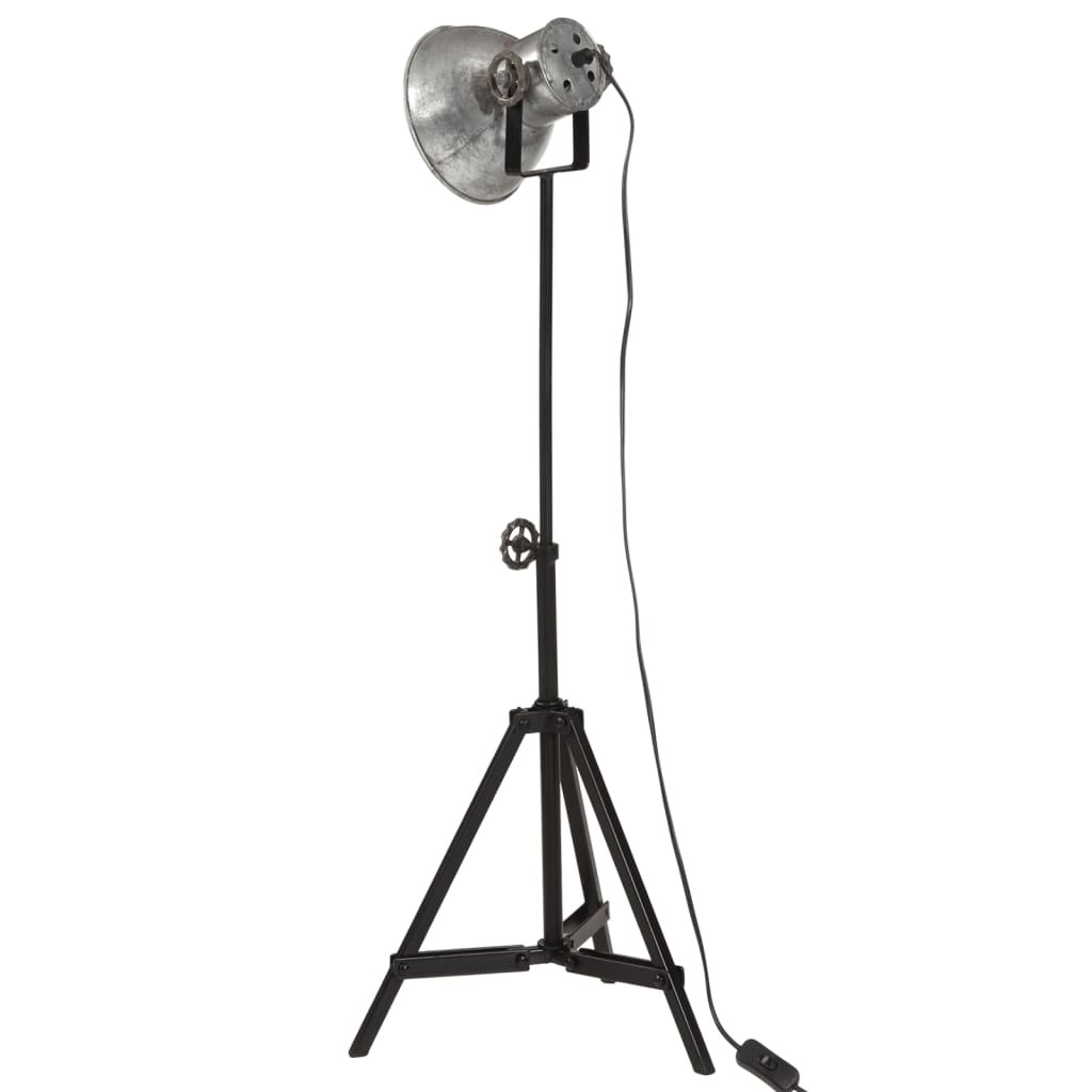 Podna svjetiljka 25 W vintage srebrna 35 x 35 x 65/95 cm E27