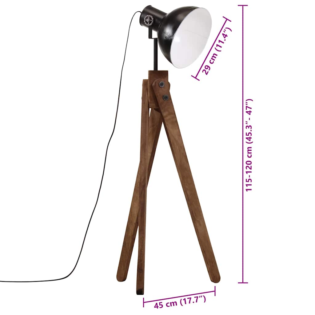 Podna svjetiljka 25 W crna 45x45x120 cm E27