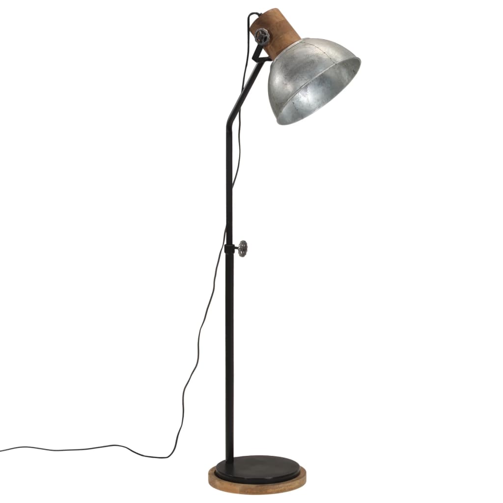 Podna svjetiljka 25 W vintage srebrna 30 x 30 x 100-150 cm E27