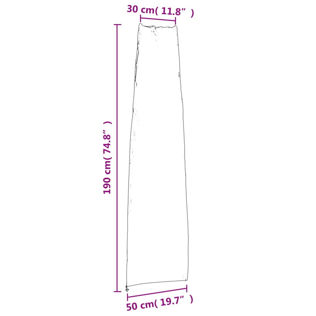 Navlaka za vrtni suncobran crna 190x50/30 cm 420D Oxford