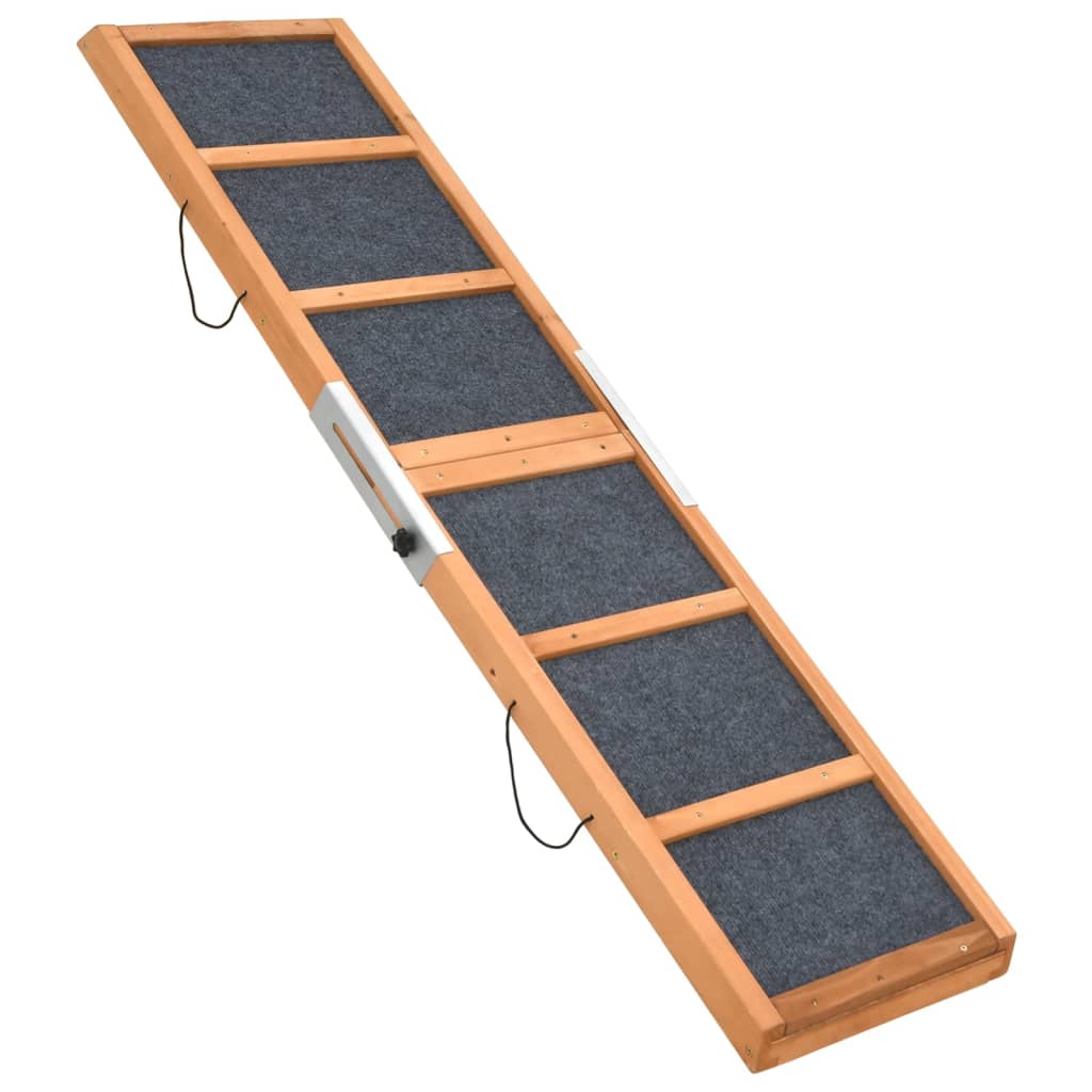 Rampa za pse siva 120 x 30 cm od masivne jelovine