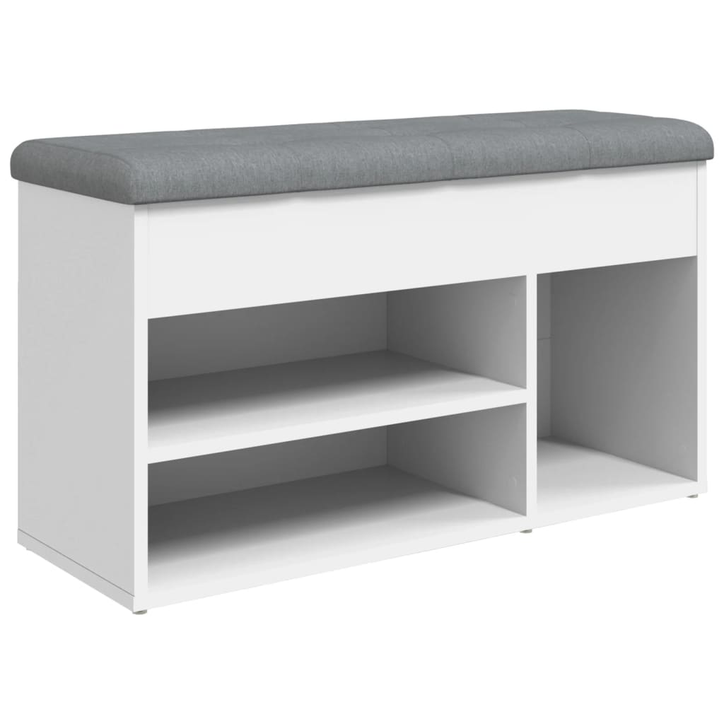 Klupa za cipele bijela 82x32x45,5 cm inženjerski drvo