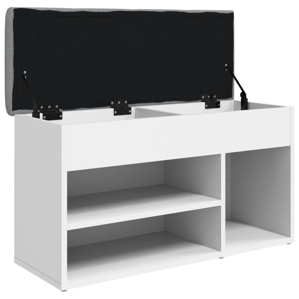 Klupa za cipele bijela 82x32x45,5 cm inženjerski drvo