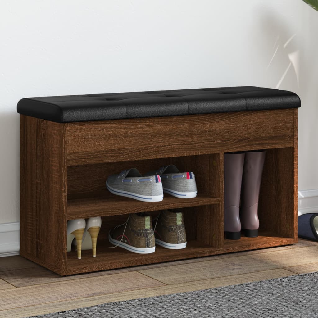 Klupa za cipele smeđa boja hrasta 82 x 32 x 45,5 cm drvena