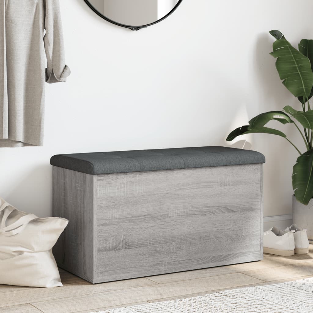 Klupa za cipele siva boja hrasta 82x42x45 cm konstruirano drvo