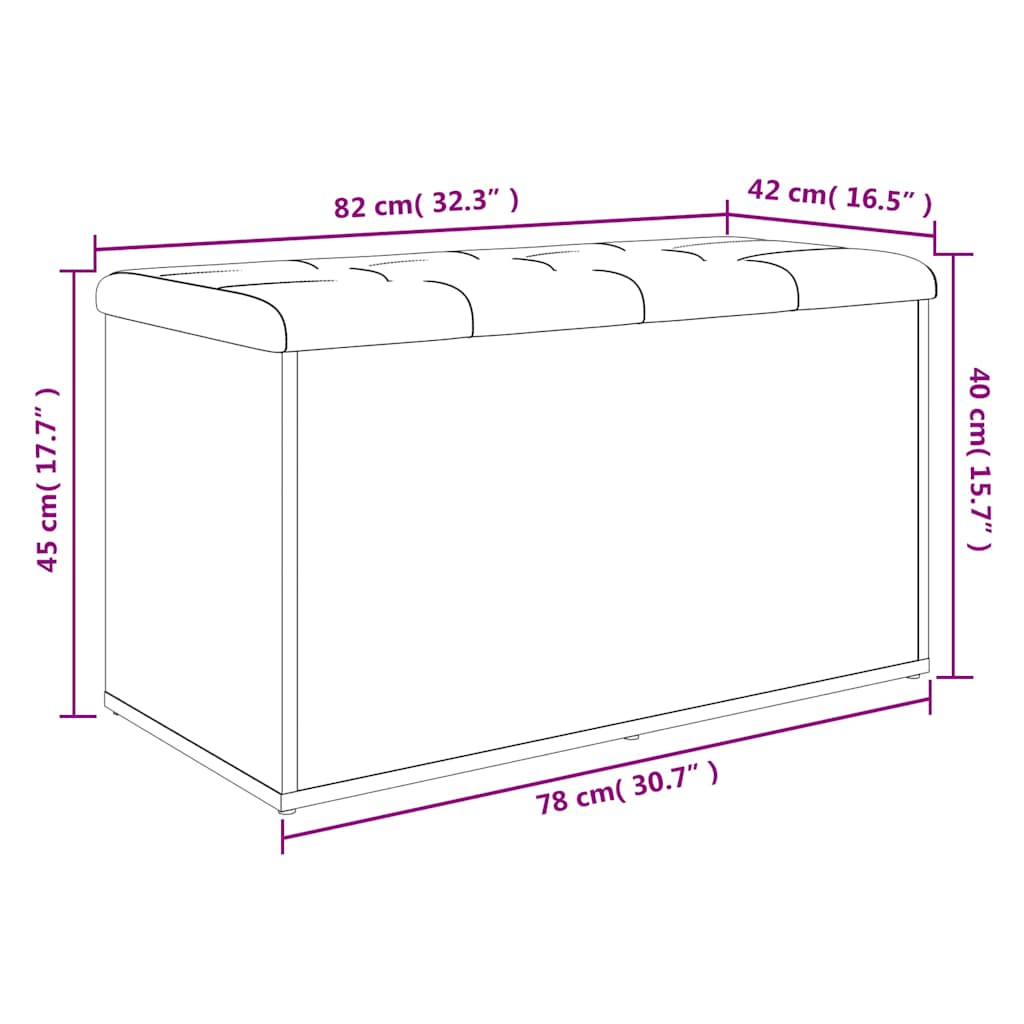 Klupa za cipele siva boja hrasta 82x42x45 cm konstruirano drvo