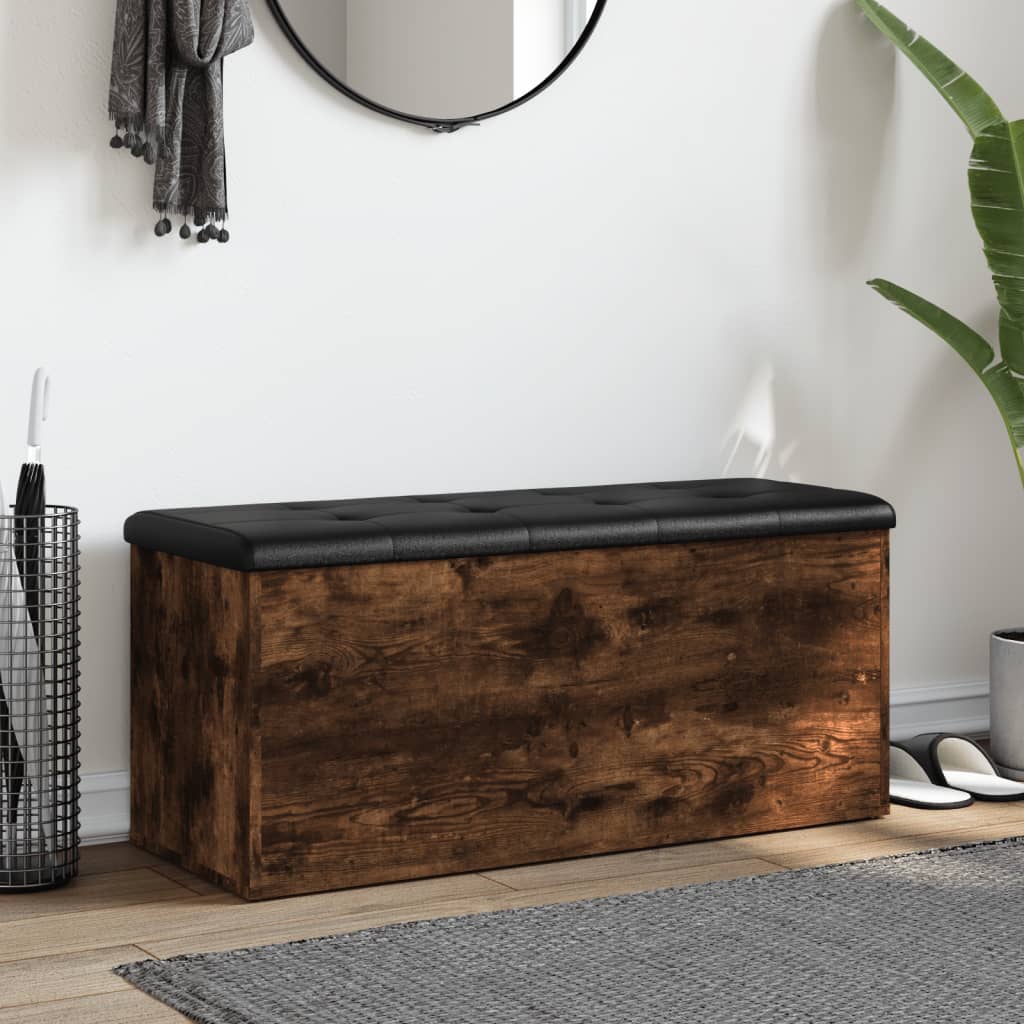 Klupa za pohranu boja hrasta 102x42x45 cm od konstruiranog drva