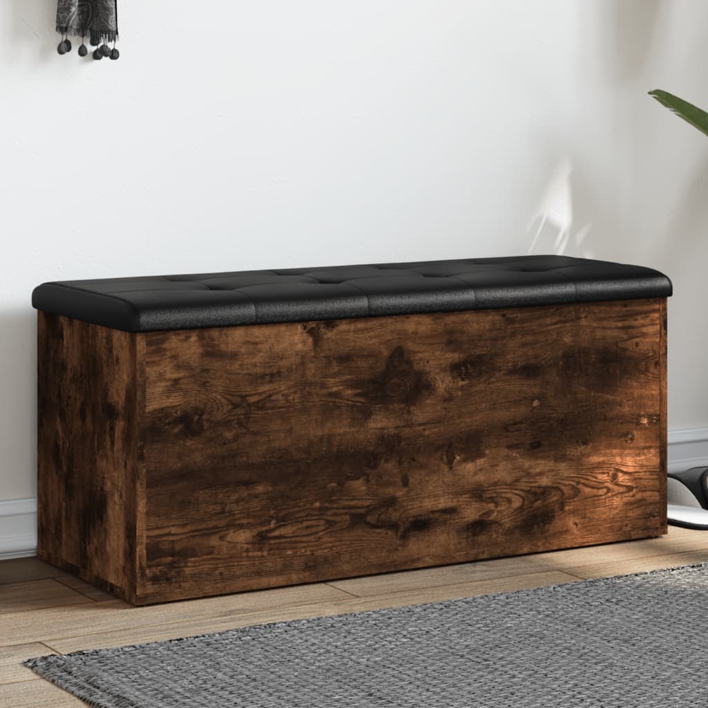 Klupa za pohranu boja hrasta 102x42x45 cm od konstruiranog drva