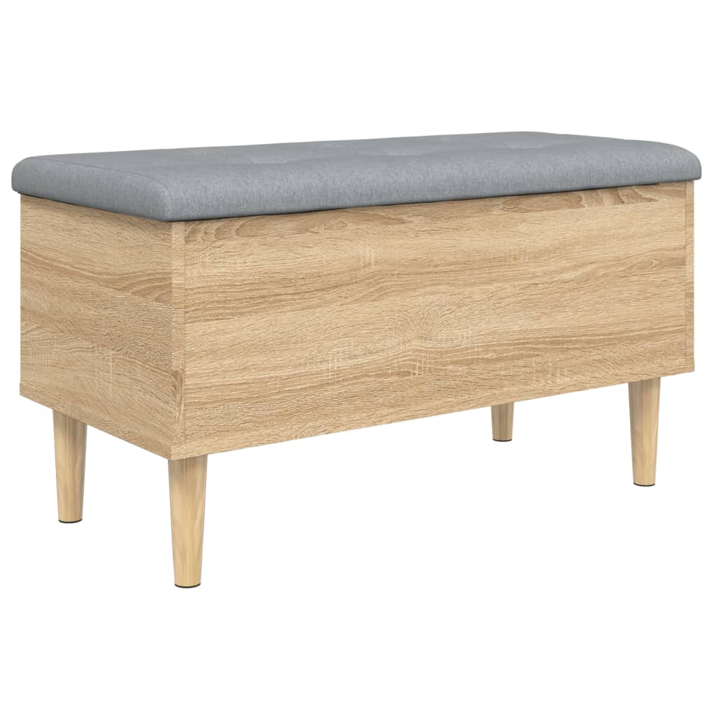 Klupa za pohranu boja hrasta 82x42x46 cm od konstruiranog drva