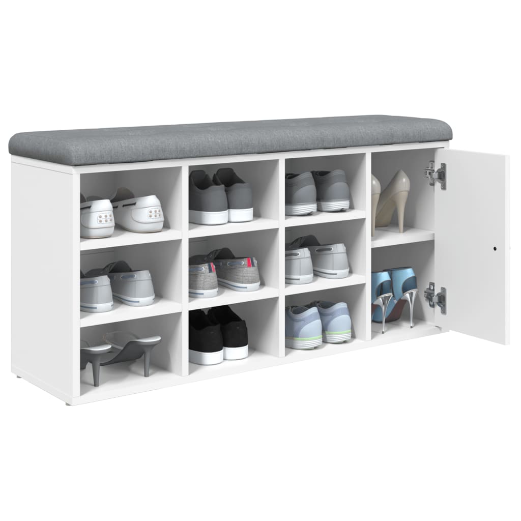 Klupa za cipele bijela 102 x 32 x 50 cm od konstruiranog drva