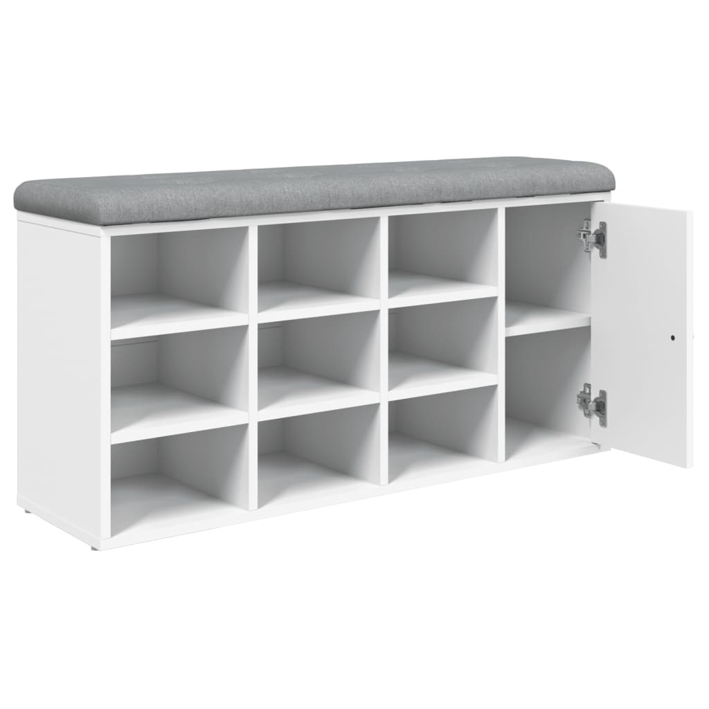 Klupa za cipele bijela 102 x 32 x 50 cm od konstruiranog drva