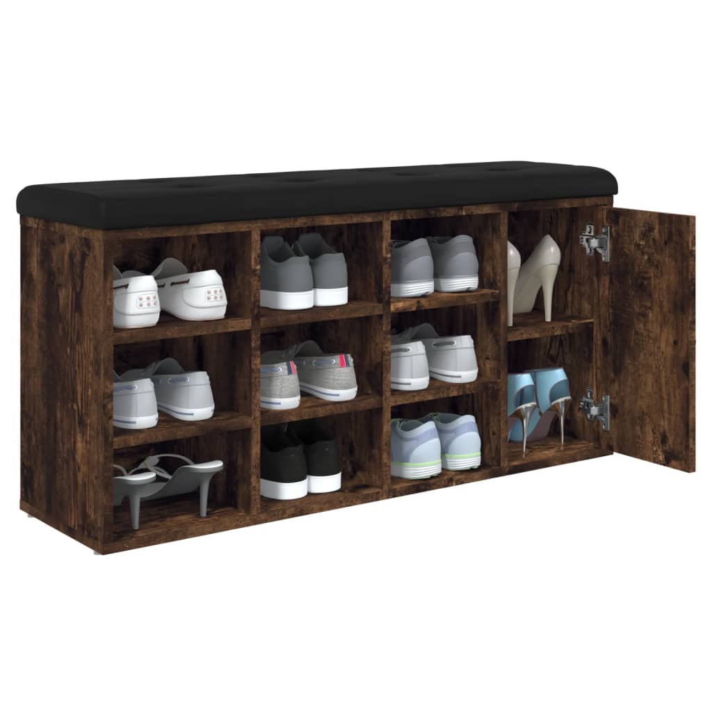 Klupa za cipele boja dimljenog hrasta 102 x 32 x 50 cm drvena