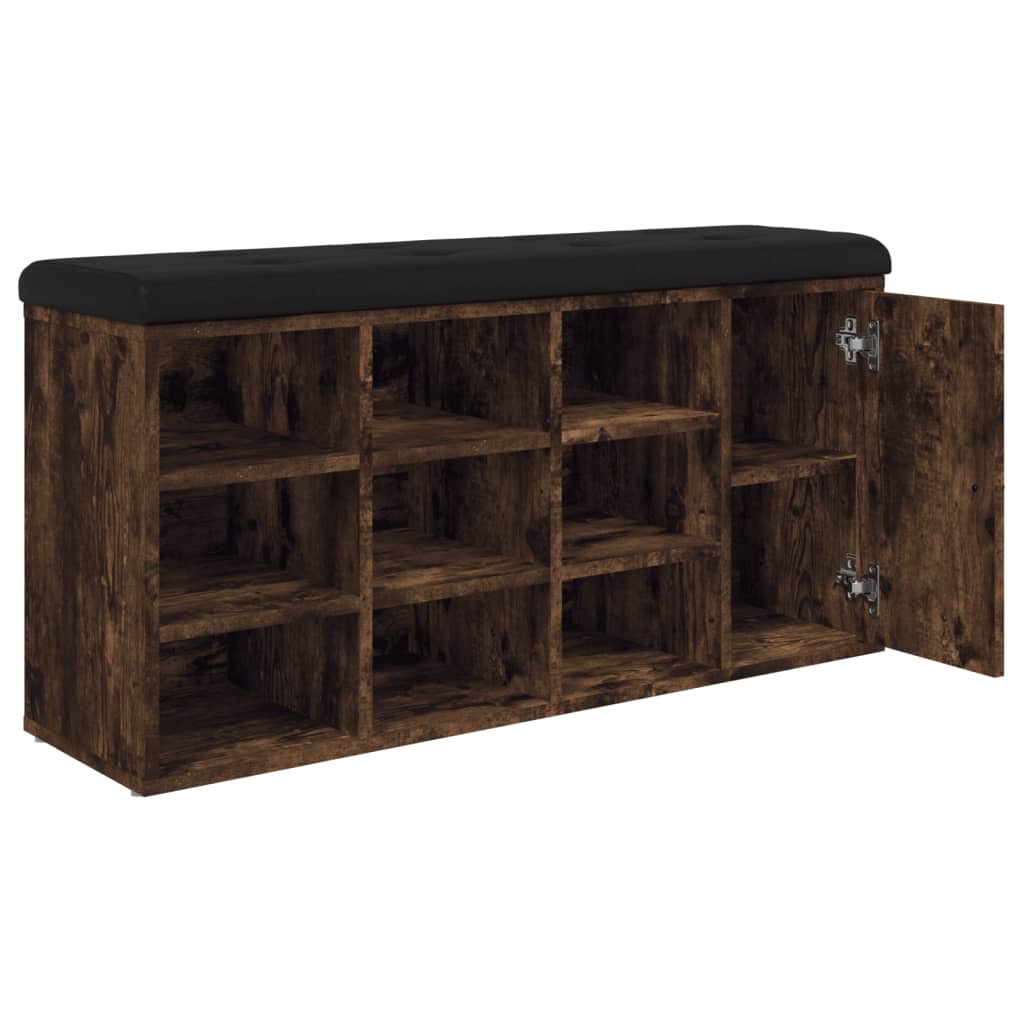 Klupa za cipele boja dimljenog hrasta 102 x 32 x 50 cm drvena