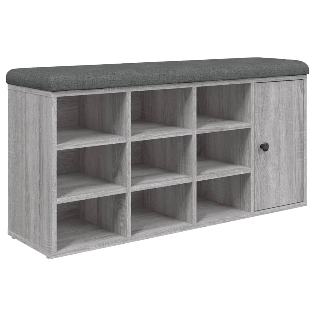 Klupa za cipele siva boja hrasta 102x32x50 cm konstruirano drvo