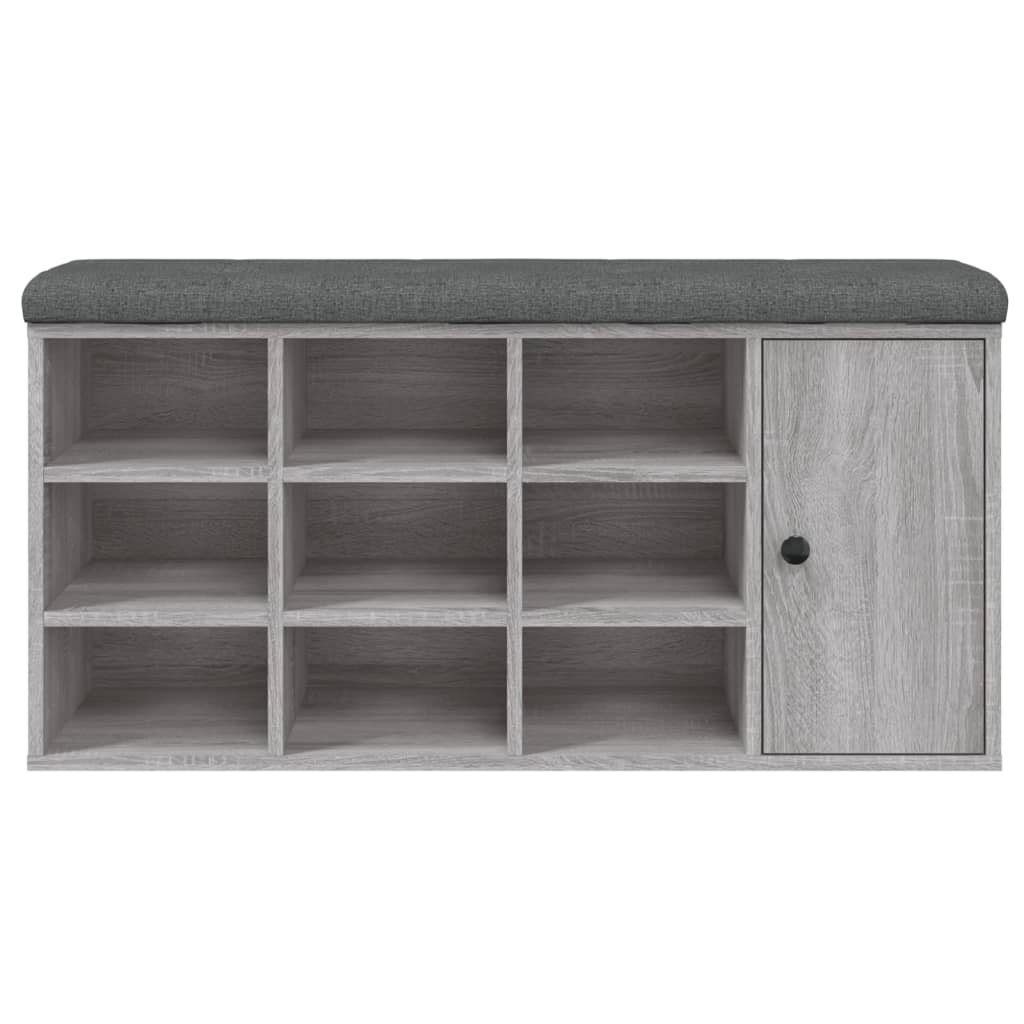 Klupa za cipele siva boja hrasta 102x32x50 cm konstruirano drvo