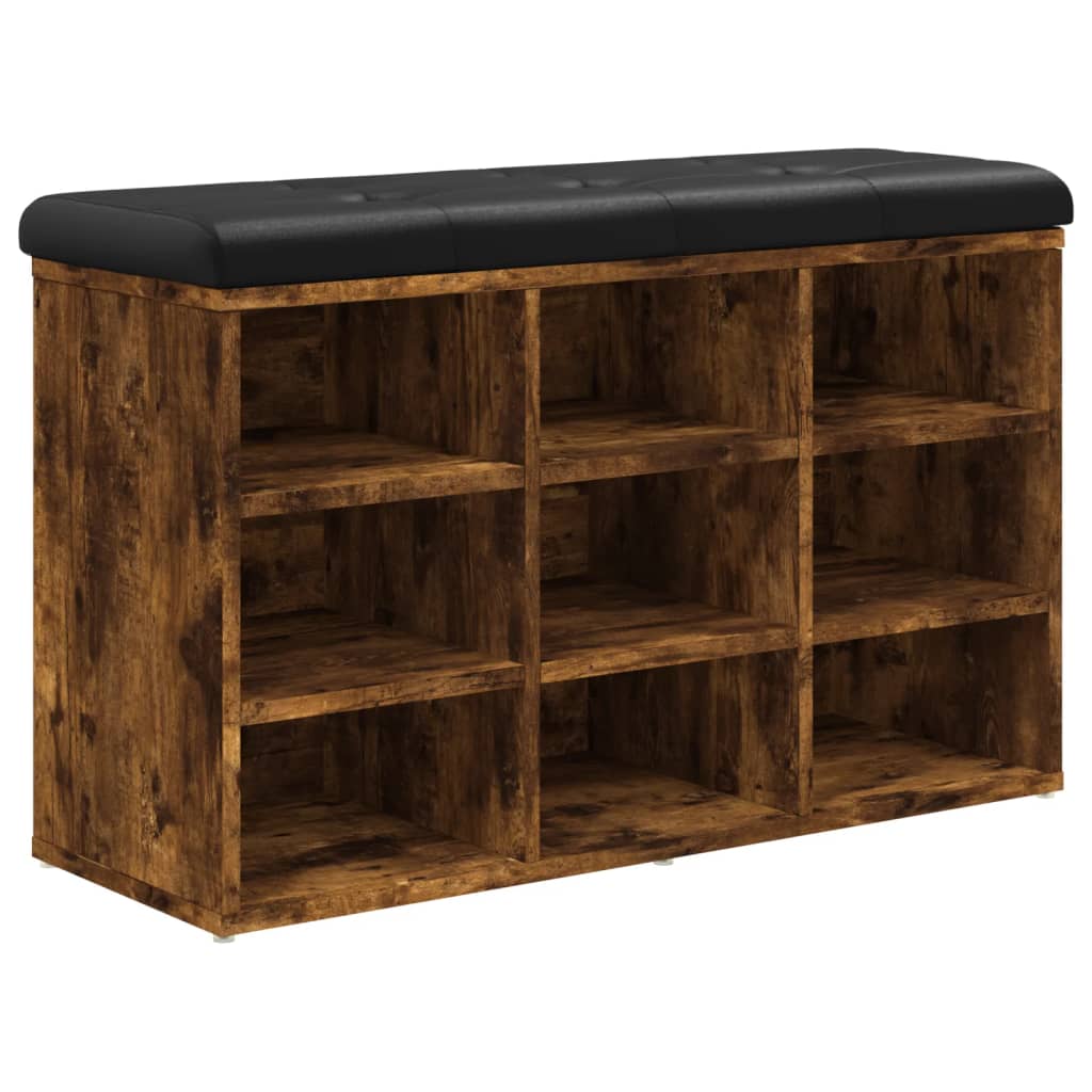 Klupa za cipele boja dimljenog hrasta 82x32x50 cm drvena