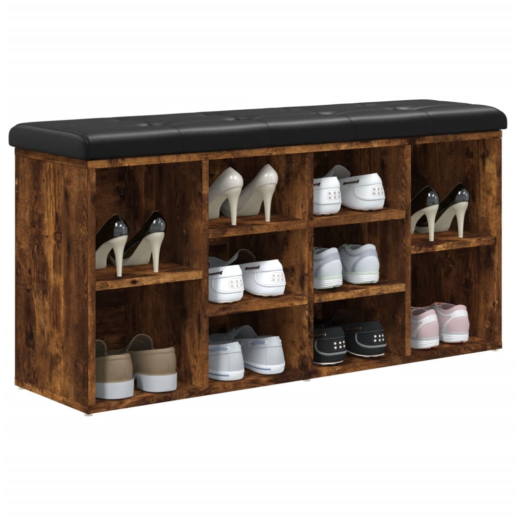 Klupa za cipele boja dimljenog hrasta 102 x 32 x 50 cm drvena