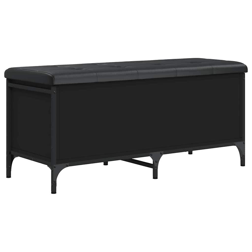 Klupa za pohranu crna 102 x 42 x 45 cm od konstruiranog drva