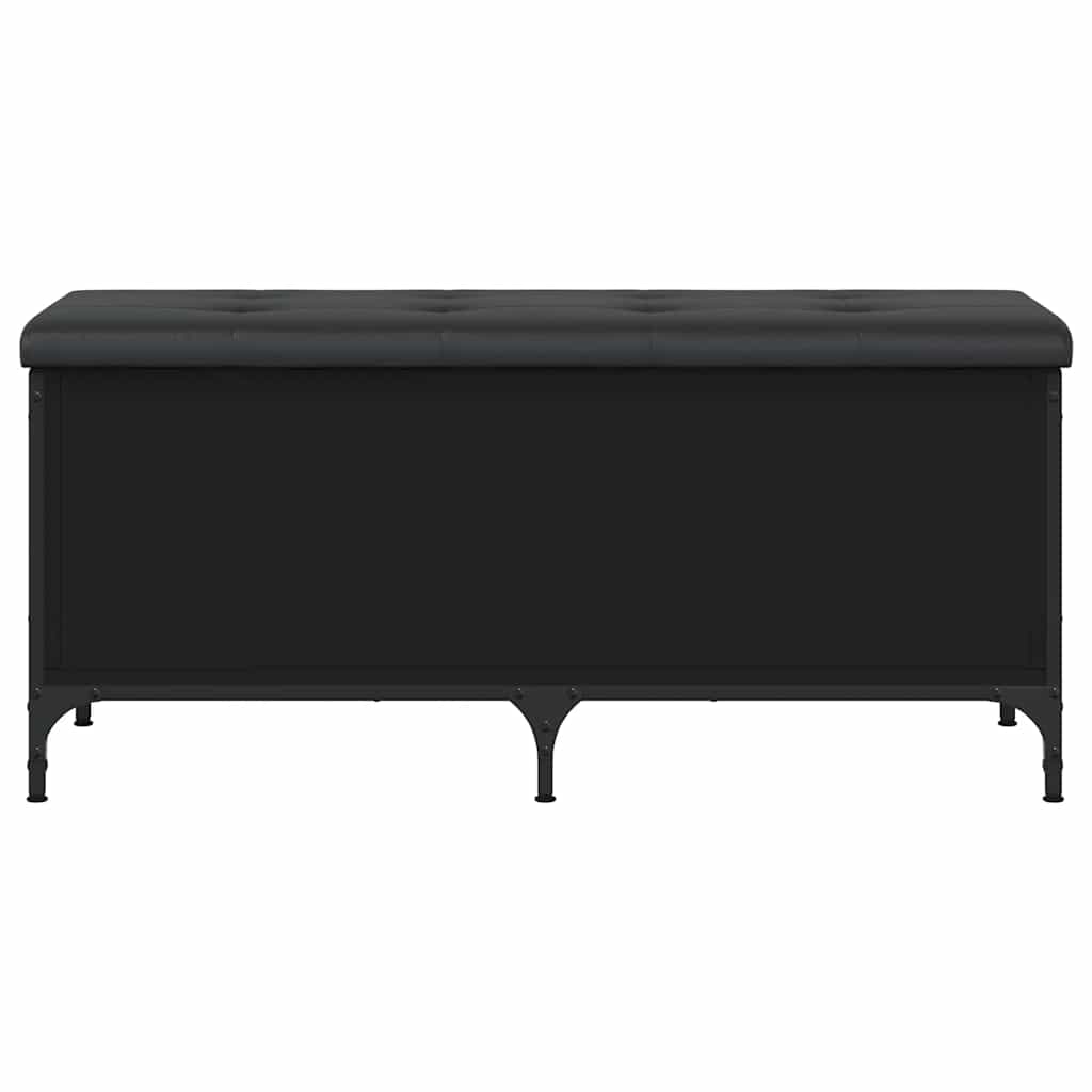 Klupa za pohranu crna 102 x 42 x 45 cm od konstruiranog drva