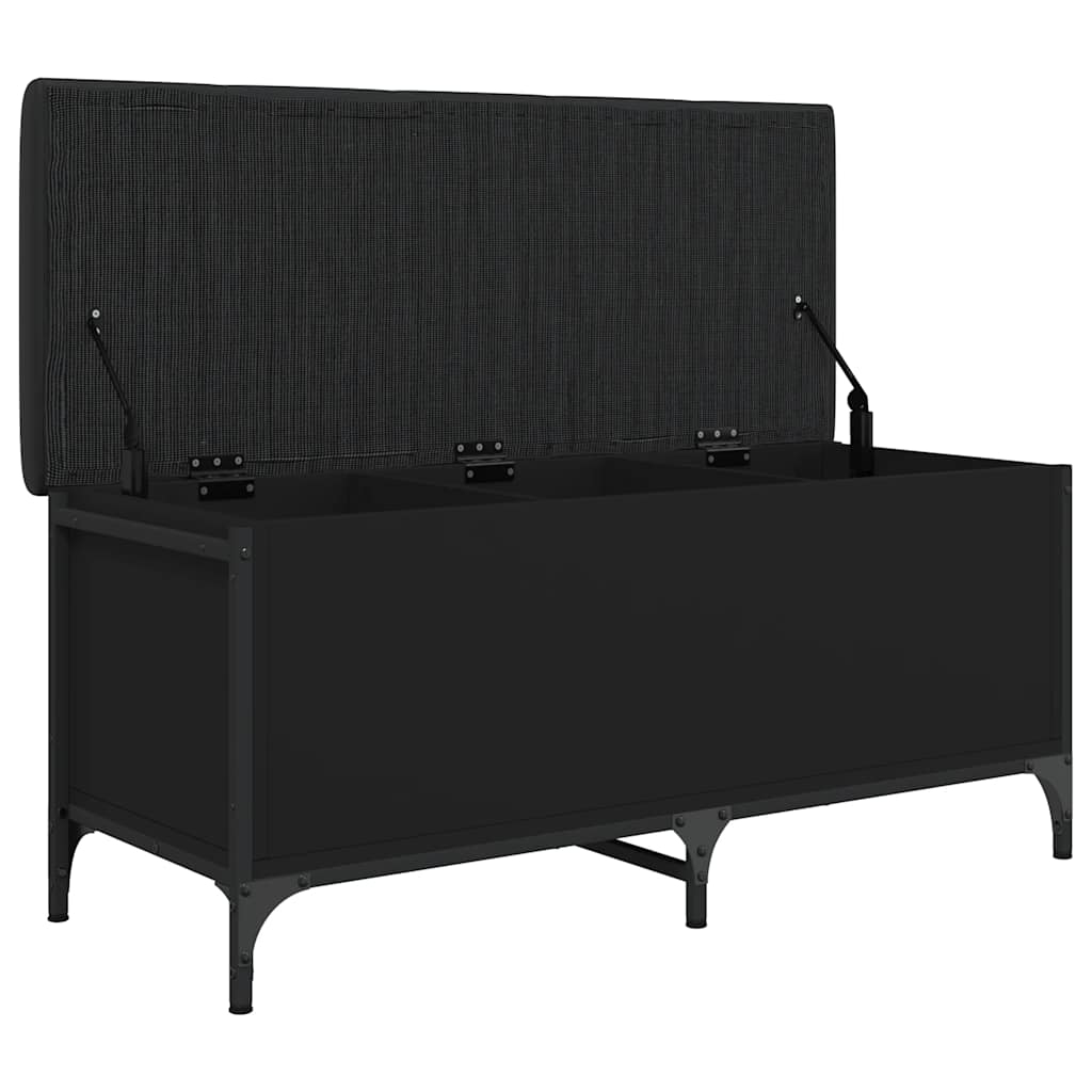 Klupa za pohranu crna 102 x 42 x 45 cm od konstruiranog drva