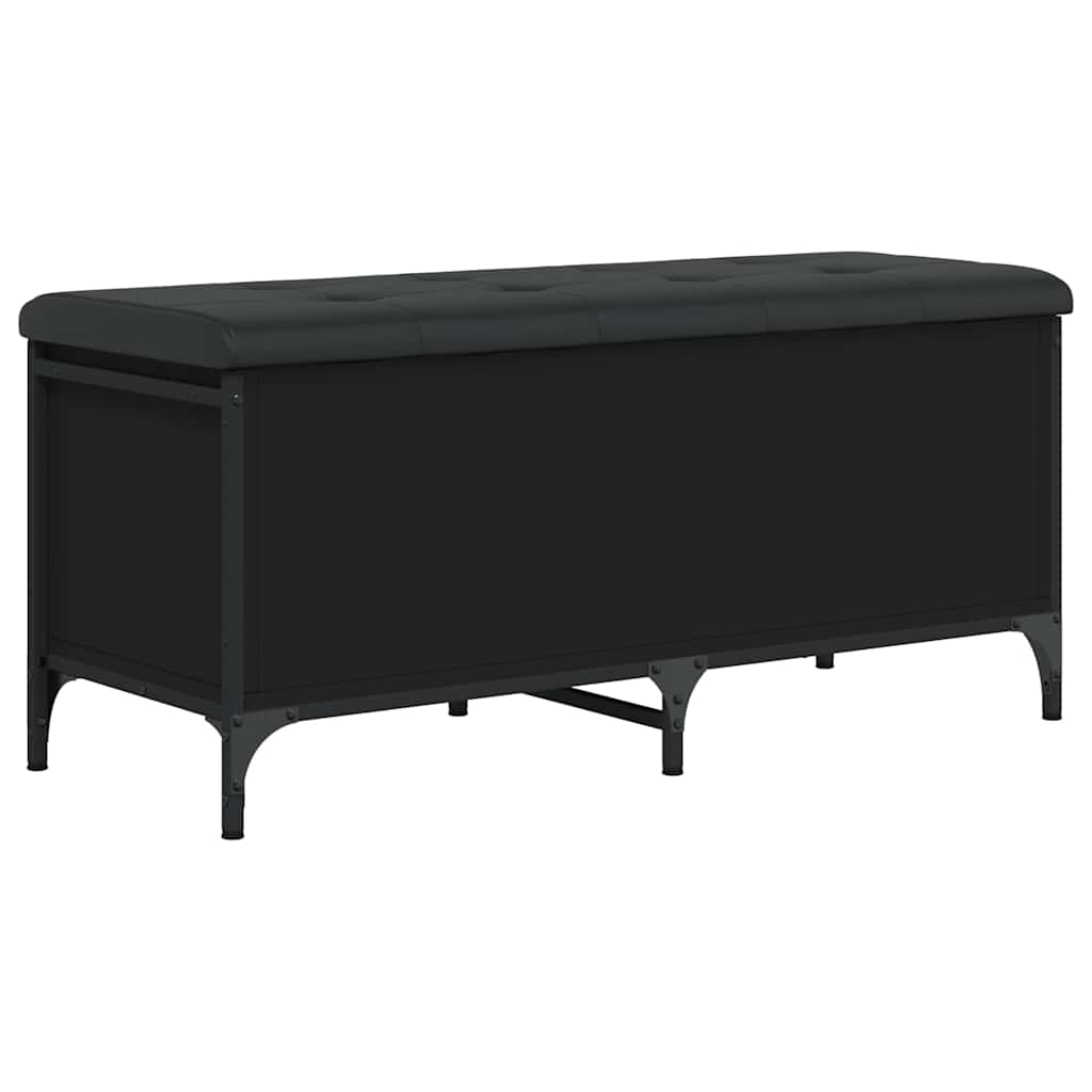 Klupa za pohranu crna 102 x 42 x 45 cm od konstruiranog drva