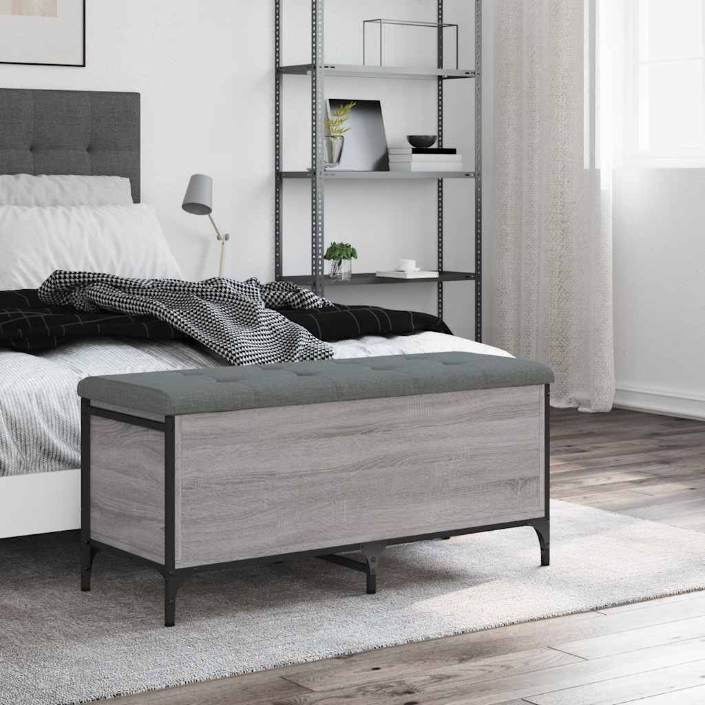 Klupa za cipele siva boja hrasta 102x42x45 cm konstruirano drvo