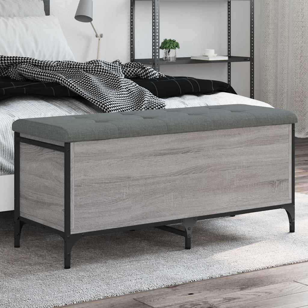 Klupa za cipele siva boja hrasta 102x42x45 cm konstruirano drvo