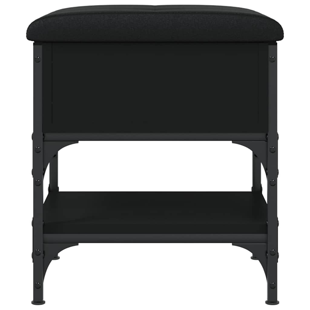 Klupa za cipele crna 42 x 42 x 45 cm od konstruiranog drva
