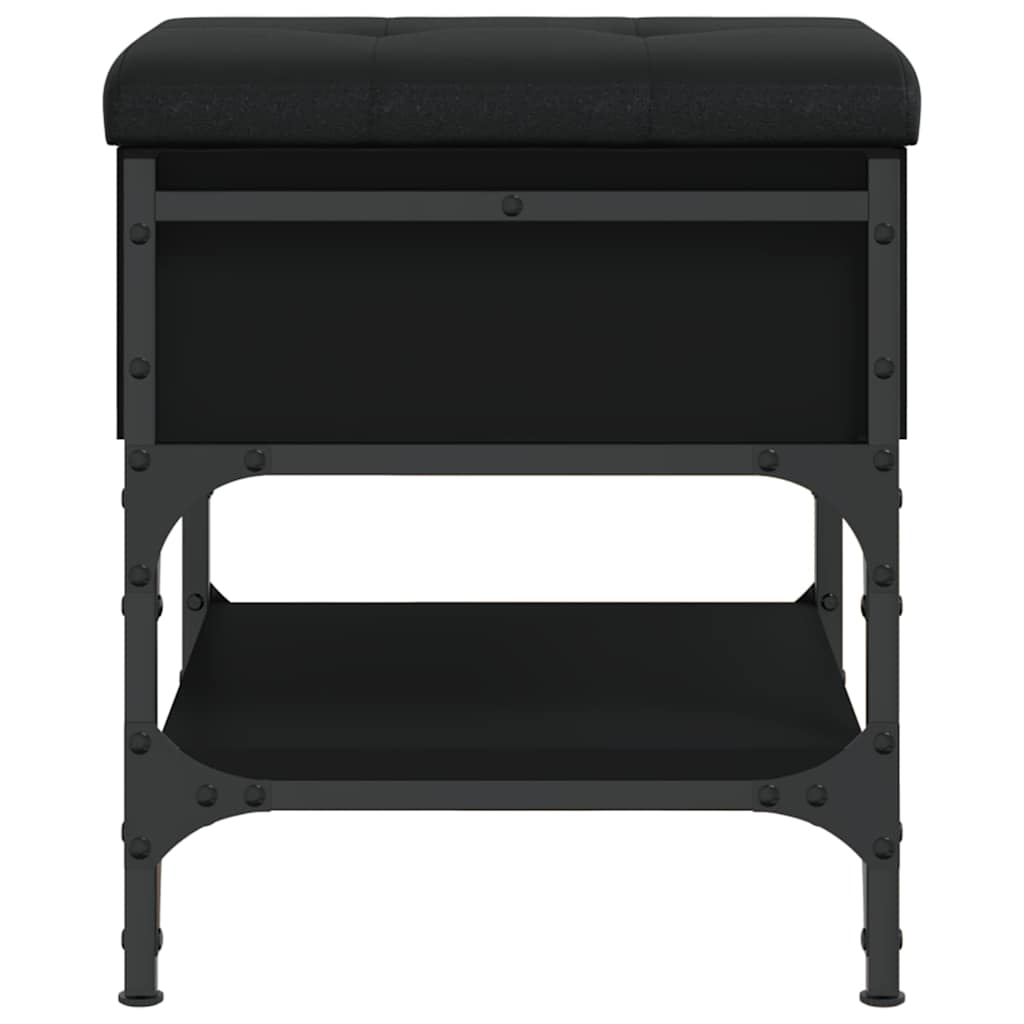 Klupa za cipele crna 42 x 42 x 45 cm od konstruiranog drva