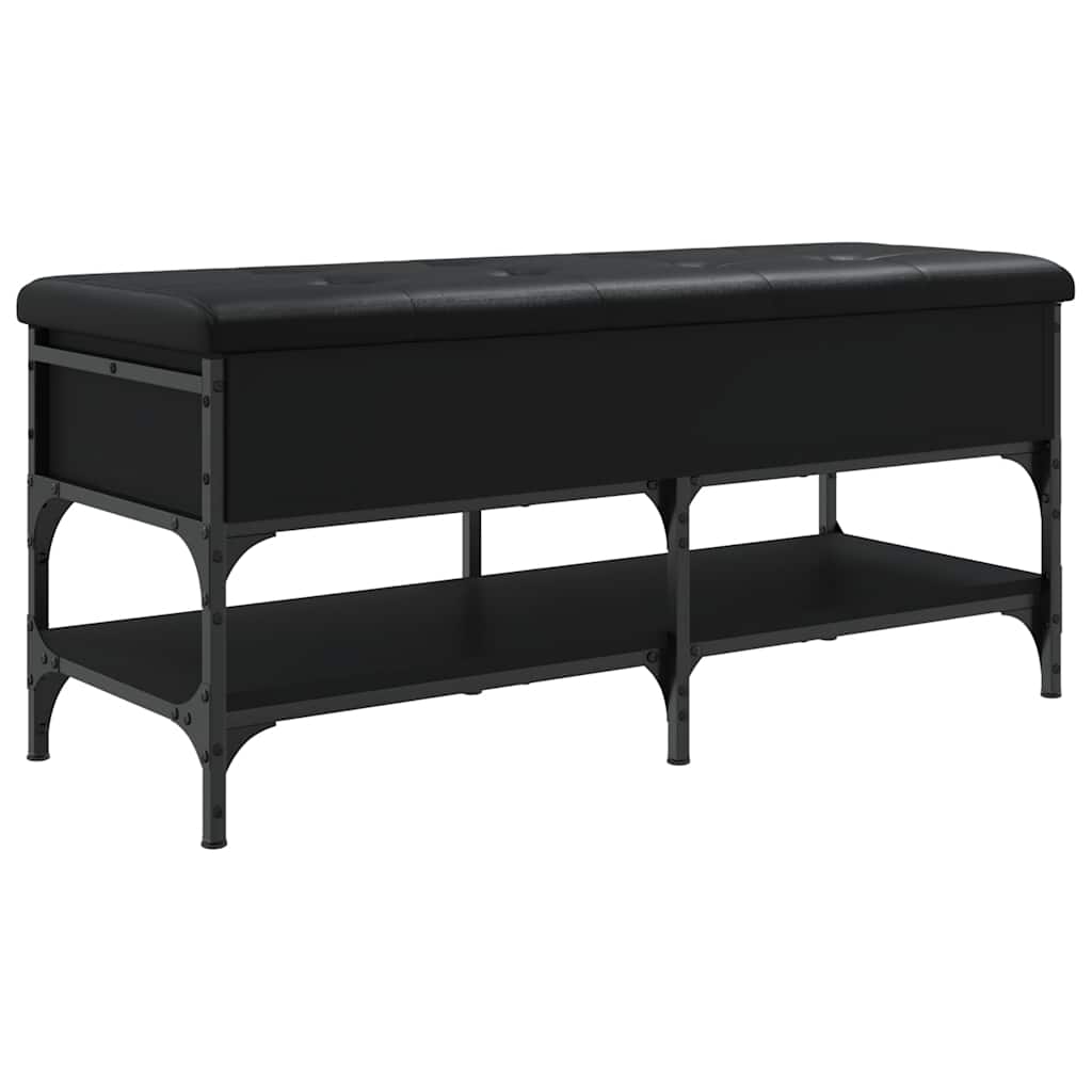 Klupa za cipele crna 102 x 42 x 45 cm od konstruiranog drva
