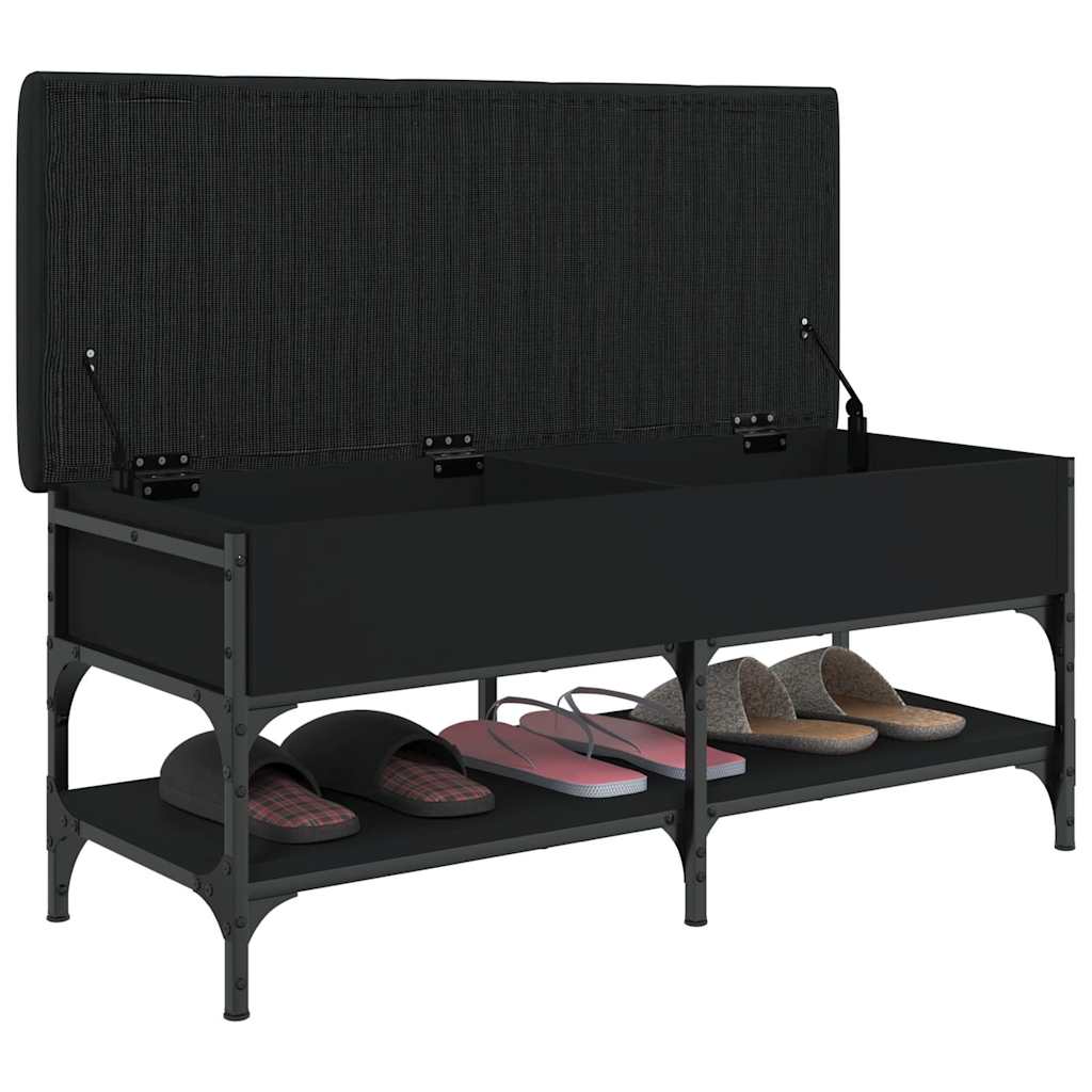 Klupa za cipele crna 102 x 42 x 45 cm od konstruiranog drva
