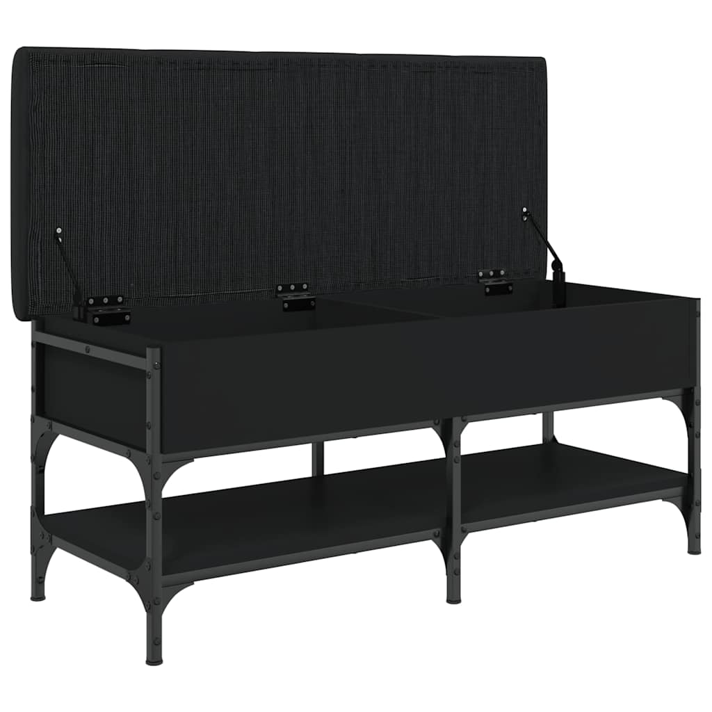 Klupa za cipele crna 102 x 42 x 45 cm od konstruiranog drva