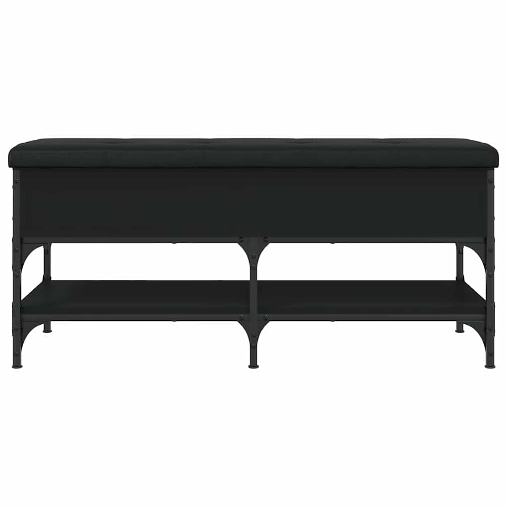 Klupa za cipele crna 102 x 42 x 45 cm od konstruiranog drva