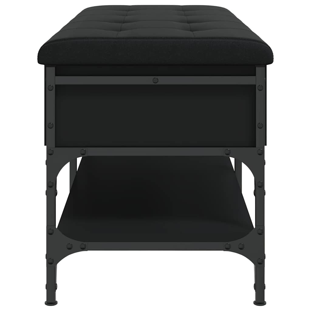 Klupa za cipele crna 102 x 42 x 45 cm od konstruiranog drva