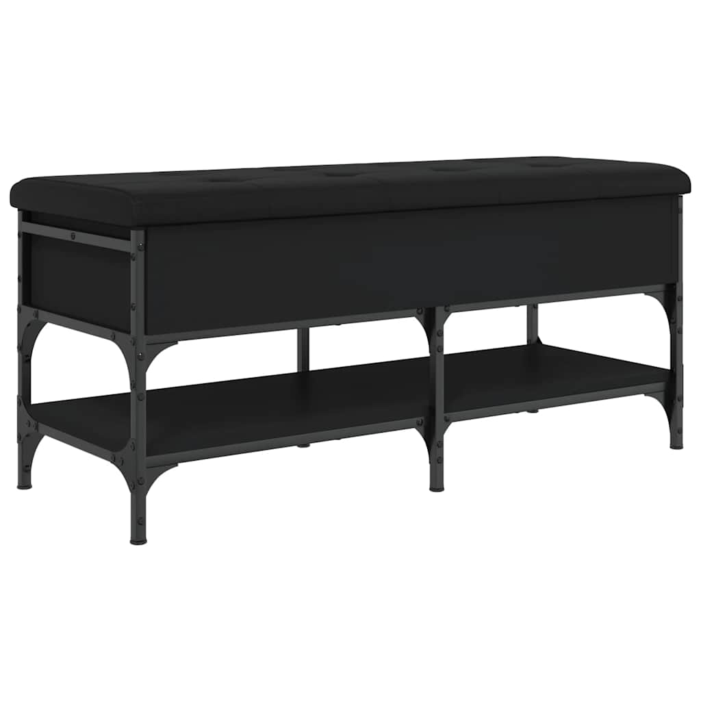 Klupa za cipele crna 102 x 42 x 45 cm od konstruiranog drva