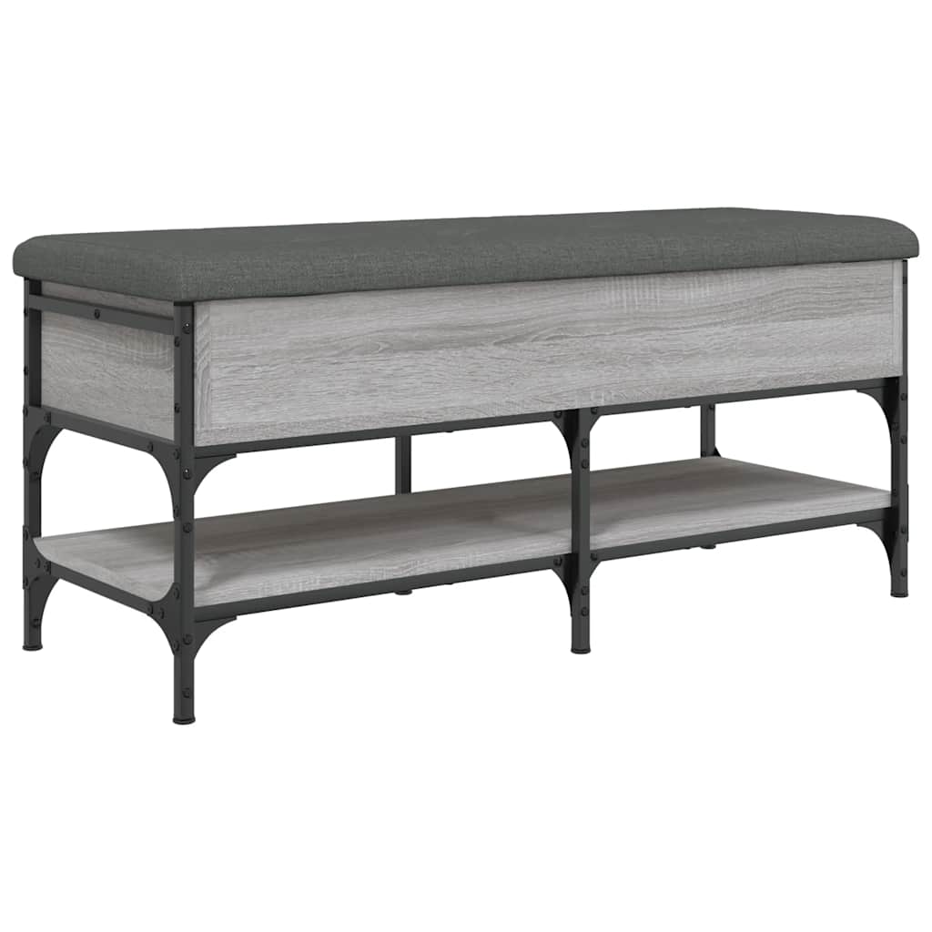 Klupa za cipele siva boja hrasta 102x42x45 cm konstruirano drvo