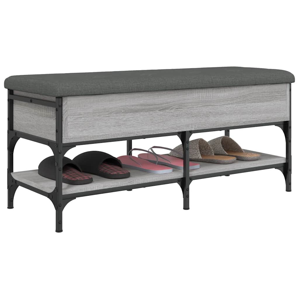 Klupa za cipele siva boja hrasta 102x42x45 cm konstruirano drvo