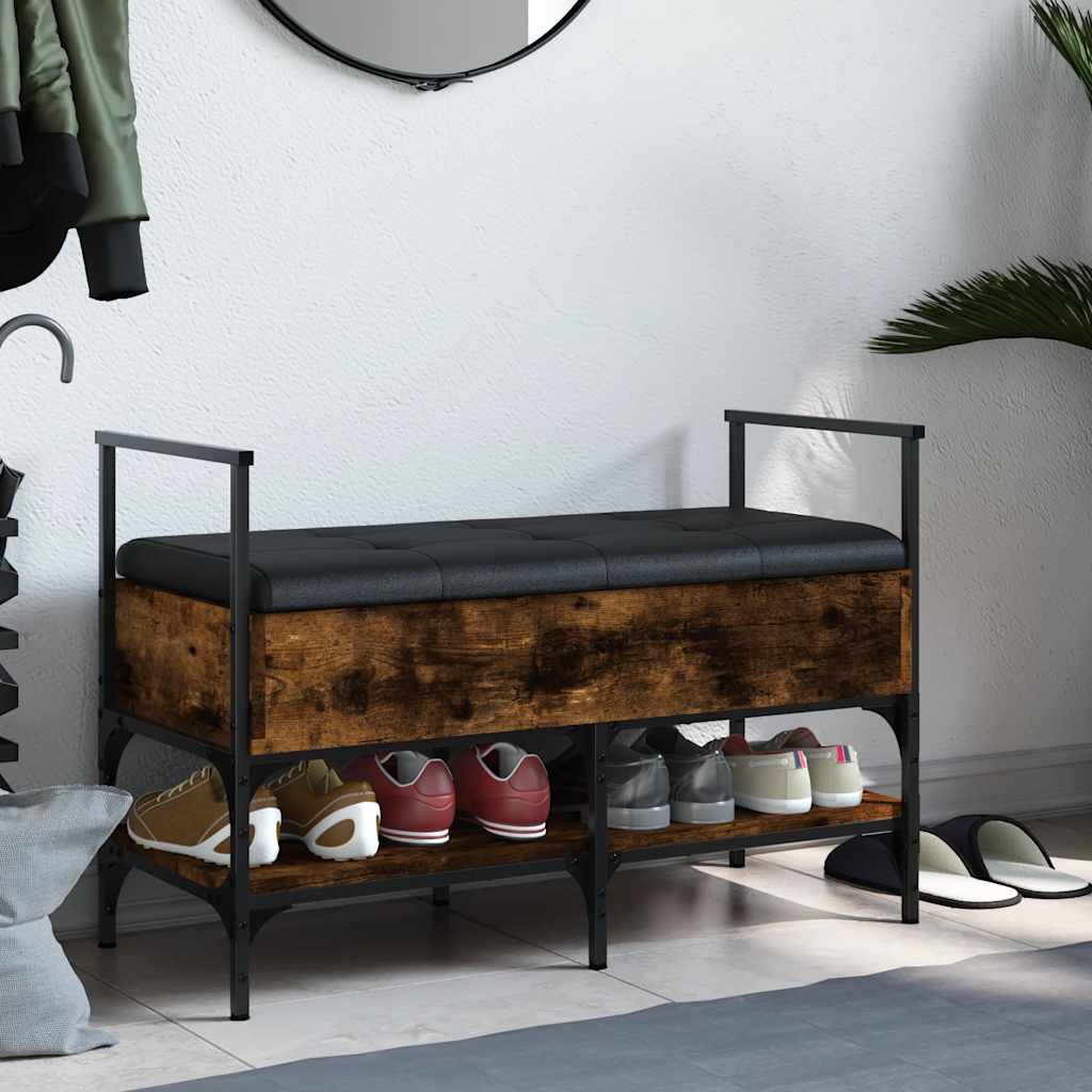 Klupa za cipele boja dimljenog hrasta 85,5x42x57,5 cm drvena