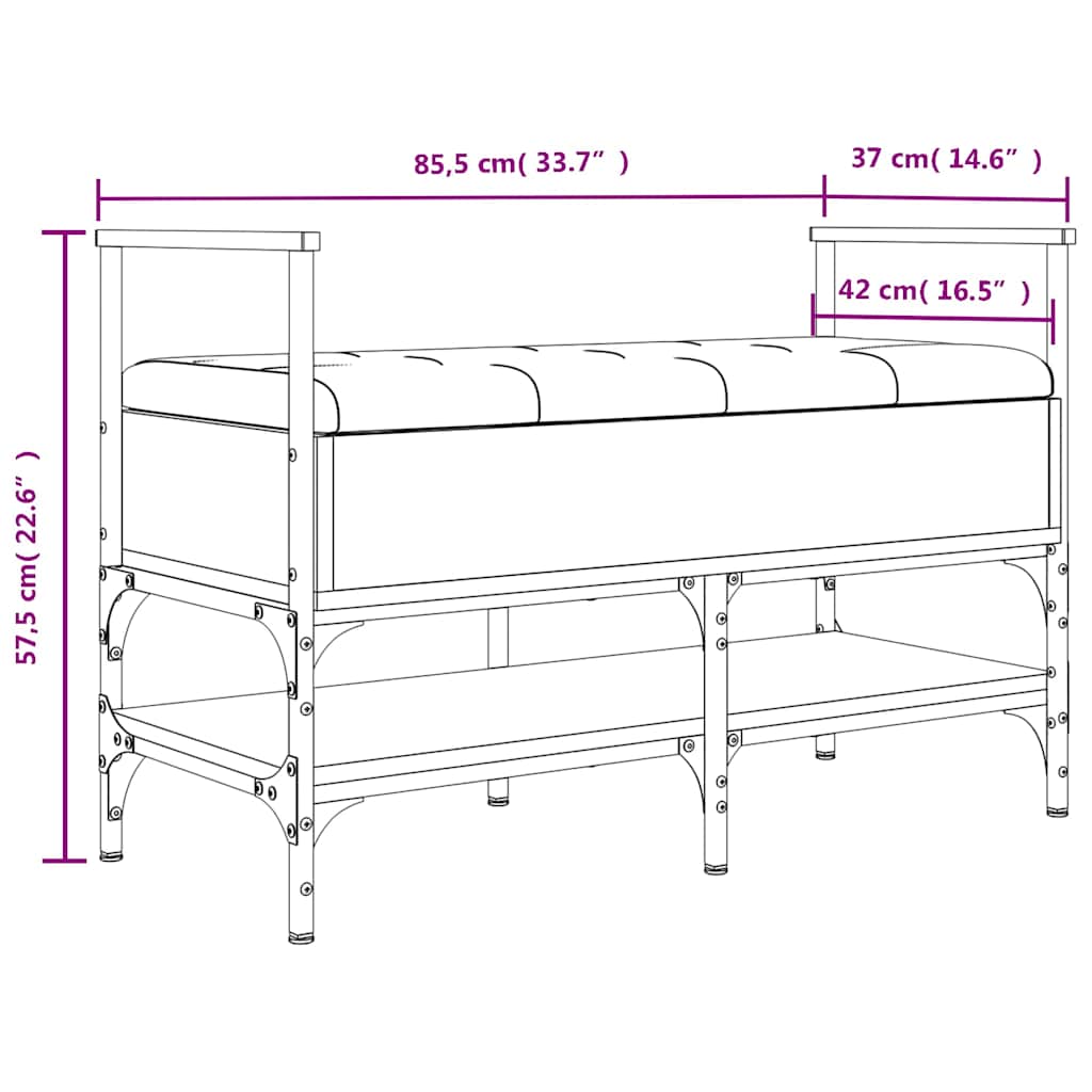 Klupa za cipele boja dimljenog hrasta 85,5x42x57,5 cm drvena