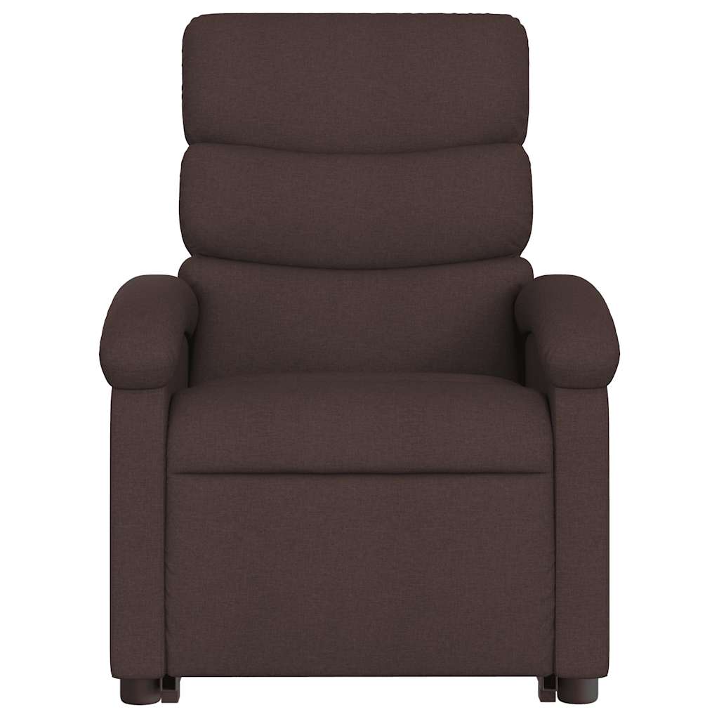 Naslonjač na podizanje tamnosmeđi od tkanine