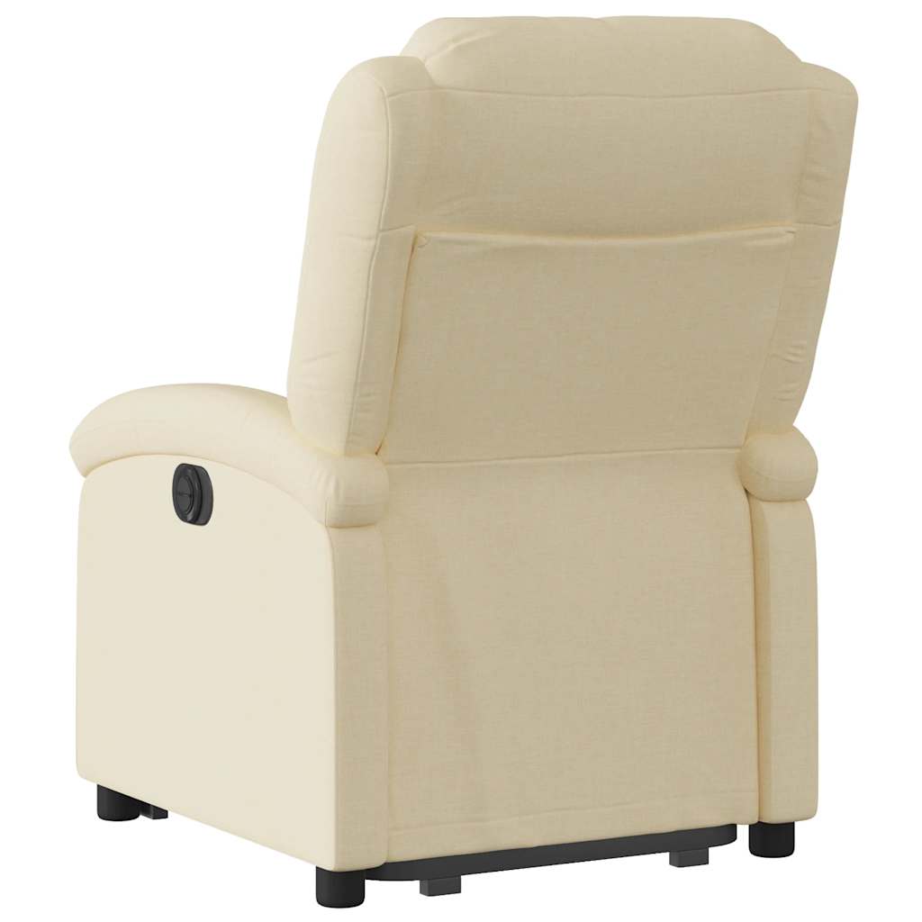 Električni naslonjač na podizanje od tkanine krem