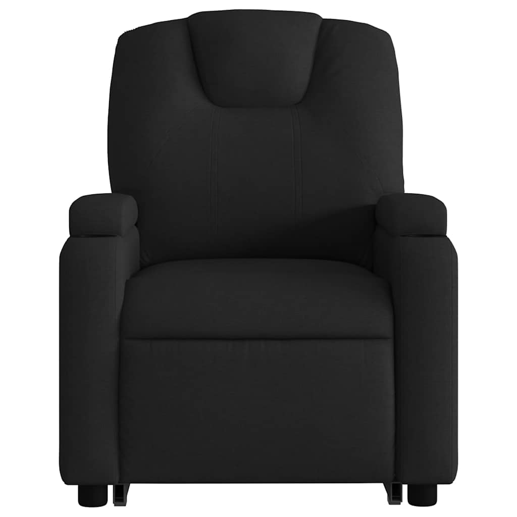 Naslonjač na podizanje od tkanine crni