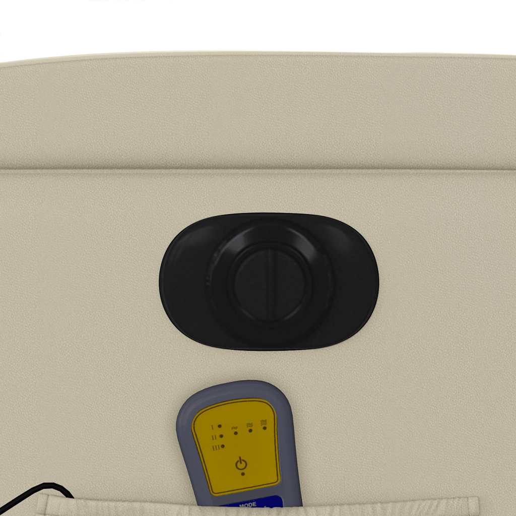 Električni masažni naslonjač na podizanje od umjetne kože krem